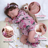 JIZHI Lifelike Reborn Baby Dolls - 17-Inch Soft Skin Realistic-Newborn Baby Dolls Sleeping Pouting Baby Girl Real Life Baby Dolls with Toy Accessories Gift for Kids Age 3+ & Collection