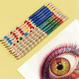 10 Pcs Wooden Colored Pencils for Kids 4 Color in 1 Rainbow Pencils, Color Pencil Set for Adult Coloring, with Sharpener, Gifts for Students, for Coloring Books, Drawing