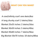 Giant Yarn 2-Pack DIY Chunky Jumbo Chenille Yarn Big Blanket Arm Knitting Super Soft Large Chunks Skeins for Knitting & Crochet (Teal Blue, 16oz)