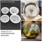 Sphere Silicone Resin Molds LET'S RESIN Round Silicone Mold, Epoxy Resin Ball Molds for Resin Jewelry, Soap Candle DIY, with Nonstick Silicone Mixing Cup