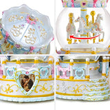 Mr.Winder Carousel Horse Music Box Gifts - Merry Go Round Snow Globe for Girls Women Wife Mom Daughter Valentine Anniversary Christmas Birthday Present Play You are My Sunshine