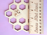 Wooden Honeycomb With Bee 5 inch Yarn Holder Handmade Embroidery Floss Organizer