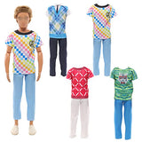 Miunana 20pcs Ken Doll Clothes and Accessories 5 Suits for 12 Inch Boy Doll Clothes and 9 Ken 11.5 Inch Doll Accessories with 3 Pairs Shoes and 1 Guitars Suit for 11.5 Inch Doll