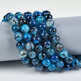 108pcs 6mm Natural Blue Dragon Vein Agate Beads Round Gemstone Beads Loose Beads for Jewelry Making