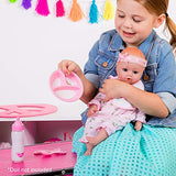 Adora Baby Doll Accessories Magic Feeding Set - Magic Plate, Magic Baby Doll Bottle with Milk, Bib, Fork & Spoon
