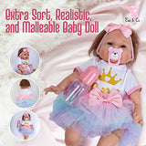 Eva & Co - Reborn Baby Dolls - Realistic Baby Doll with Accessory Kit - Made from Silicone and Cotton - Baby Doll for Children 2-7 Years Old - Real Looking Baby Dolls (Model B)
