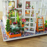 GuDoQi DIY Miniature Dollhouse Kit, Mini Dollhouse with Furnitures and Music, Tiny House Kit, DIY Miniature Kits to Build, Beautiful Flower Shop
