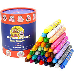 Washable Crayons for Kids Ages 3, 4, 5 Years Old, 36 Colors Toddler Crayons, Non Toxic Silky Crayons, Easy to Hold Twistable Large Crayons for Toddlers, Safe for Babies Children Flower Monaco