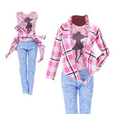 BJDBUS 5 Sets Casual Outfit Fashion Dress Handmade Clothes for 11.5 inch Girl Doll