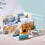 LLDWORK Dollhouse Miniature with Furniture, DIY Wooden Dollhouse Kit with Music Movement for Holiday Birthday