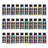 Metallic Acrylic Paint Set 30 Colors Metallic Paints Non Toxic for Artists Beginners Painting on Canvas Rocks Crafts Wood Fabric, Rich Pigment & No Fading, 2 Oz/Bottle