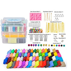 70 Colors Polymer Clay, 1oz/Block Soft Oven Bake Modeling Clay Kit with 19 Sculpting Clay Tools and Accessories, Starter Kit Clay for Kids, Non-Stick, Non-Toxic, Ideal DIY Gift for Kids
