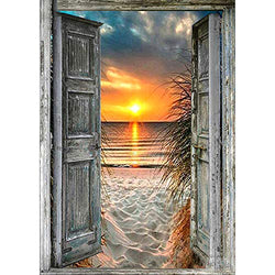 3ABOY Diamond Painting Sunrise Landscape Kit for Adults Full Drill Paint with Diamond Art Sunset Beach Painting by Number Kits Gem Art Wall Home Decor(11.8 x15.7inch)