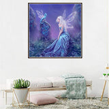 5D Diamond Paint by Number Kits, BENBO Full Drill DIY Round Crystal Fairies Girl Diamond Embroidery Painting Kits Cross Stitch Rhinestone Painting Arts Craft Home Wall Decor 15.8In X 15.8In
