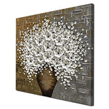 100%hand-painted Modern Art Wall Decor Abstract Canvas Wall Painting ULIANUAN Art 3D Flowers Paintings Ready to hang 30x30inch