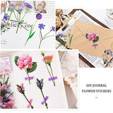 80Pcs Floral Scrapbooking Vintage Stickers, Self-Adhesive Flowers Stickers for Journaling Card Making Scrapbook Floral Style Stickers for Wall Notebook Scrapbook Letters Card Window DIY (Style A)