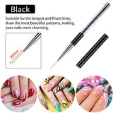 Beetles Nail Art Liner Brushes, Nail Gel Polish Painting Nail Art Design Brush Pen Set Diamond application Rhinestone Handle, Nail Dotting Painting Drawing Pen Size 5/7/9/11/20mm, 5Pcs