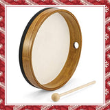 Eastar Frame Drum Percussion Instrument Musical Instrument With Beater Hand Drum Goatskin Drumhead Hand Bell, 10"