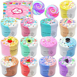 Unicorn Colorfull Butter Slime Kit,13 Pack Slime Party Favors,DIY Slime Toys for Kids,Soft & Non-Sticky,Birthday Gifts for Girls and Boys