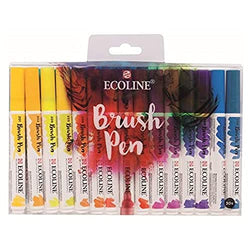 Royal Talens Ecoline Liquid Watercolor Brush Pen, Set of 30 Colors (11509005),Multicolor