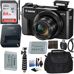 Canon PowerShot G7 X Mark II Digital Camera (Black) with Extreme Electronics Bundle - Includes: 64GB SDXC Memory Card, 1x Replacement Battery, Carrying Case & More