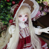 BJD Dolls 1/4 Red Lolita Style SD Doll BJD Giant Baby Doll 18 Inch 14 Ball Jointed Doll DIY Toy with Hair Accessories Full Set Having Different Movable Joints