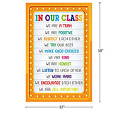 FaCraft Classroom Rules Poster,12" x 18" Motivational Poster Classroom Decorations,Classroom Inspirational Posters for High School Middle School Elementary Teacher Classroom Supplies