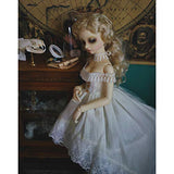 HMANE BJD Doll Clothes 1/4, White Sleeveless Crinkled Dress for 1/4 BJD Dolls - No Doll