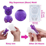 EuTengHao 132Pcs Animal Silicone Molds DIY Resin Casting Molds Kit Contains 4 Bears Resin Molds Rabbit Cat Paw Mold Necklace Pendant Resin Molds Time Gem Eiffel Tower Jewelry Crystal Resin Mold