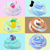 6pack Butter Slime Kit- Blue Oreo,Yellow Pineapple,Pink Peach,Lollipop Candy Slime with Dual Colors, Super Soft and Non-Sticky, Birthday Gifts, Party Favor for Kids Girls & Boys.