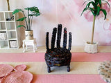 Gothic Dollhouse Furniture, Miniature Handmade Chair for Dolls. Halloween Witch