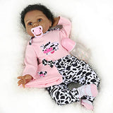 Reborn Baby Dolls 22 Inch Black Girl Dolls Weighted African Realistic Baby Dolls Lifelike Baby Reborn Dolls That Looks Real for Age 3+