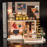 GuDoQi DIY Miniature Dollhouse Kit, Mini Dollhouse with Furniture, Tiny House Kit Plus Music Movement, DIY Miniature Kits to Build, Great Handmade Crafts Gift Idea, September Forest