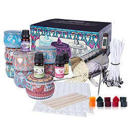 Candle Making Kit, DIY Scented Candle Making Kit, Candle Making Supplies Set Including Melting Pot, Beeswax, Dyes, 4 Scents, Wicks, 8 Candle Tins