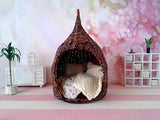 Dollhouse Wicker Cocoon Chair with Mattress Handmade 1:6 scale Furniture BJD