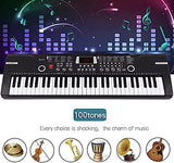 61 Keys Keyboard Piano, HAIHEUG Electronic Digital Piano with Built-In Speaker Microphone, Sheet Stand and Power Supply, Portable Keyboard Gift Teaching for Beginners