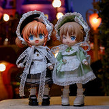 1 / 12bjd Doll Clothes Cute Lolita Lace Dress Headwear Socks Set for Ob11,Molly, Gsc,Doll Accessories (Green)