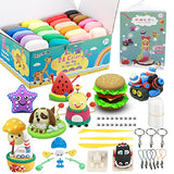 Modeling Clay Kit, CiaraQ 24 Colors Air Dry Ultra Light Clay, Safe & Non-Toxic DIY Magic Clay with Tools, Project Booklet, Accessories, Great Gift for Kids.