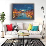 Qoalips Venice Deor 5D DIY Diamond Painting Kits for Adults, Venice City Beach Scenes Architecture of Italy Night Artwork Diamond Painting Accessories by Numbers Full Drill, 12x16 Inch Multicolor