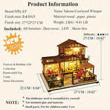 Spilay DIY Dollhouse Miniature with Wooden Furniture Kit,Handmade Mini Japanese Style Home Craft Model Plus with Dust & Music Box,1:24 Scale Creative Doll House Toys for Teens Adult Lover Gift