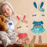 Cllayees Set of 2 Plush Bunny Rabbit, 18.3 in Doll Rabbit Stuffed Animal Huggable Rabbit Girls' Gift Room Decorations, Pink & Blue