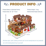 Fsolis DIY Dollhouse Miniature Kit with Furniture, 3D Wooden Miniature House with Dust Cover and Music Movement, Miniature Dolls House kit (L905)