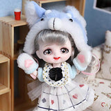 16Cm Fashion BJD Dolls SD Action Figures Environmental Protection Materials Handmade Makeup DIY Toys Full Set The Best Gift for Adults and Children,B