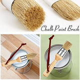 3 Pieces Chalk and Wax Paint Brushes Oval Brush for Acrylic Painting Bristle Stencil Brushes for Wood Furniture Home Decor, Including Flat Pointed and Round Chalked Paint Brushes (Wood Color)