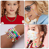 Bracelets Making Kit Kids Jewelry Craft for Girls Toy Clay Beads Flat Preppy Beads Including Letter Bead, Smiley Face Bead, Charms for Jewelry Necklace Christmas Gift DIY Set Age 6 7 9 8-12 Year Old