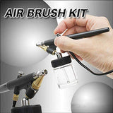 2 Pro Airbrush Kit and Quiet Airbrush Compressor with Air Tank,Cleaning Brush Set,Moisture Filter Regulator,Pressure Gauge, Air Hose,Holder for Painting,Makeup Cake Spray Model Tattoo Nail Art