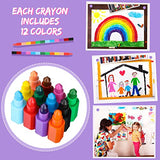 72 Pcs Rainbow Crayons Stackable Buildable Crayons Colorful Crayon Stacking DIY Crayons Party Favors for Office School Supplies, 12 Colors