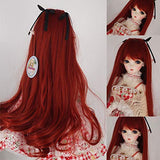 9-10 Inch BJD SD Doll Wig 1/3 bjd Doll Wig Heat Resistant Fiber Long Reddish Brown Curls Doll Hair SD BJD Doll Wig