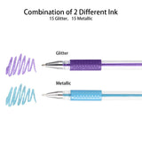 [30 Colors] Glitter Gel Pens Set Colored Pen Ballpoint Art Marker Set for Kid Doodling Scrapbooking Drawing Sketching, Anime,Artist Illustrating Drawing,Technical Drawing,Office Documents