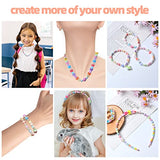 DIY Bead Jewelry Making Kit, Kids DIY Bracelets Necklaces Hairbands Rings Beading Kit Gifts for Girls Ages 6-12, 450Pcs+